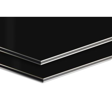 Panel dibond aluminio negro/negro - lámina de 0,30mm. - 150 x 152 cm. - caja de 8 planchas